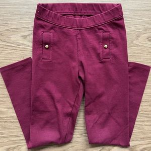 Janie and Jack leggings. Size 7, burgundy color.